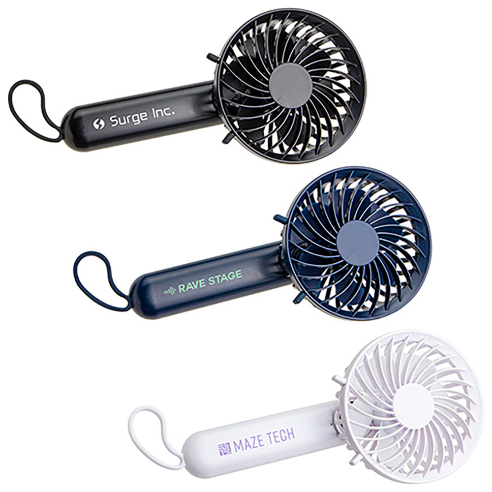 Quiet Breeze Rechargeable Hand Fan with Carabiner