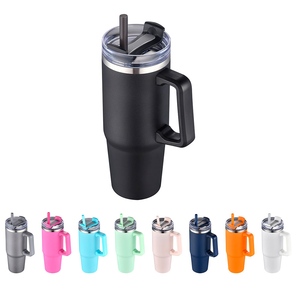 Milo 30 oz Vacuum Insulated Stainless Steel Mug with Straw