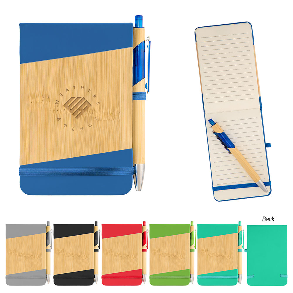 Bamboo Look Jotter & Pen