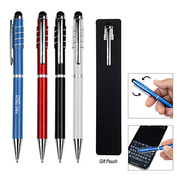 Recycled Aluminum Spinner Pen With  Stylus