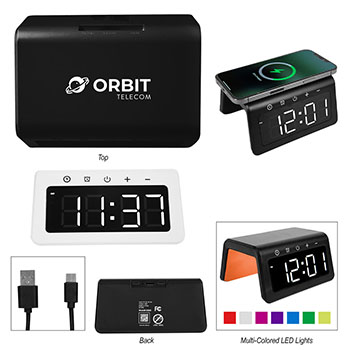 15W Light-Up Wireless Charger Alarm Clock