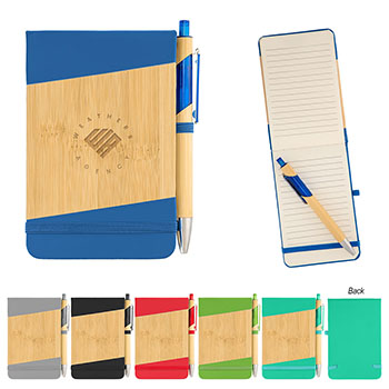 Bamboo Look Jotter & Pen